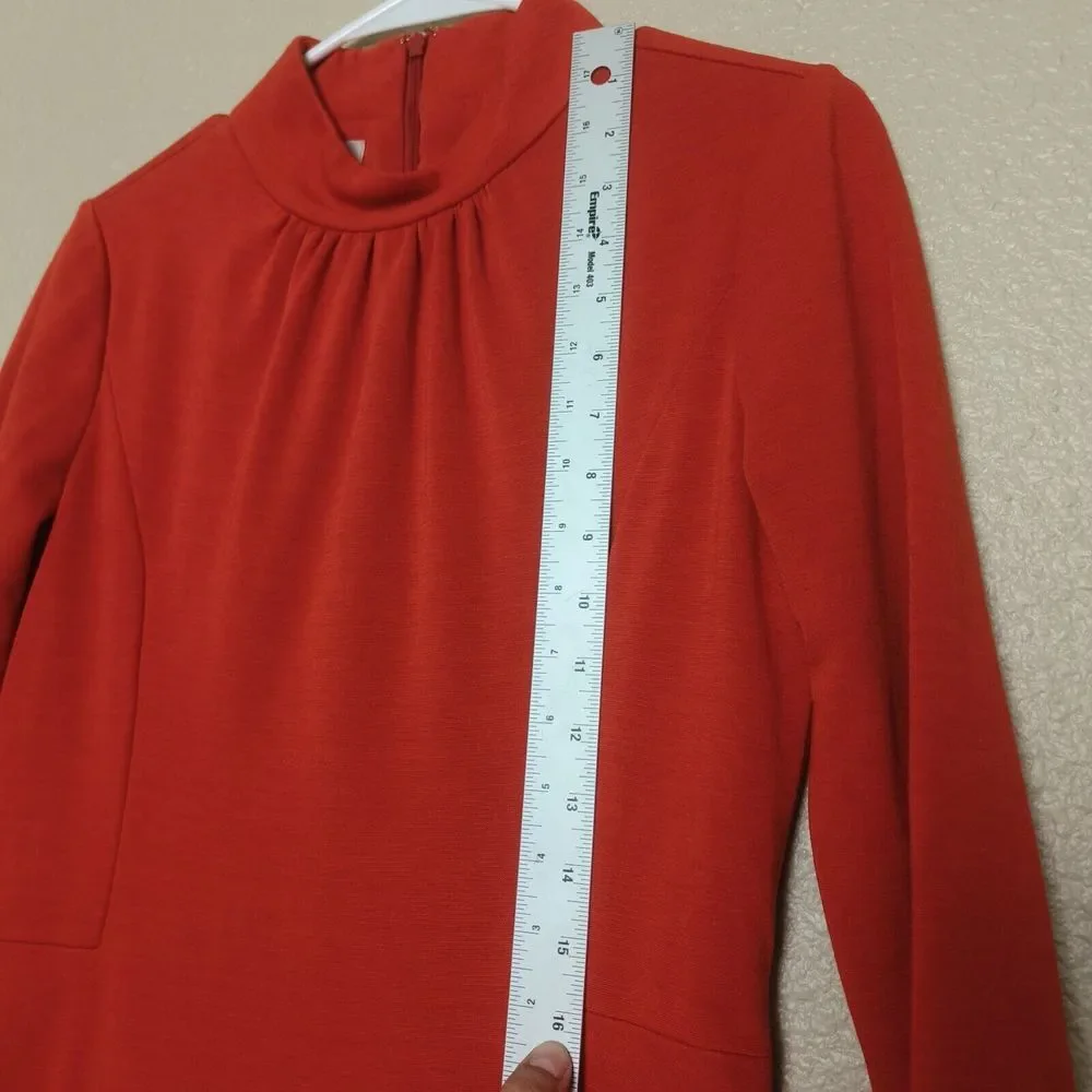 Kay Unger dress size 8 women's orange color 3/4 sleeves knee length - Picture 3 of 13